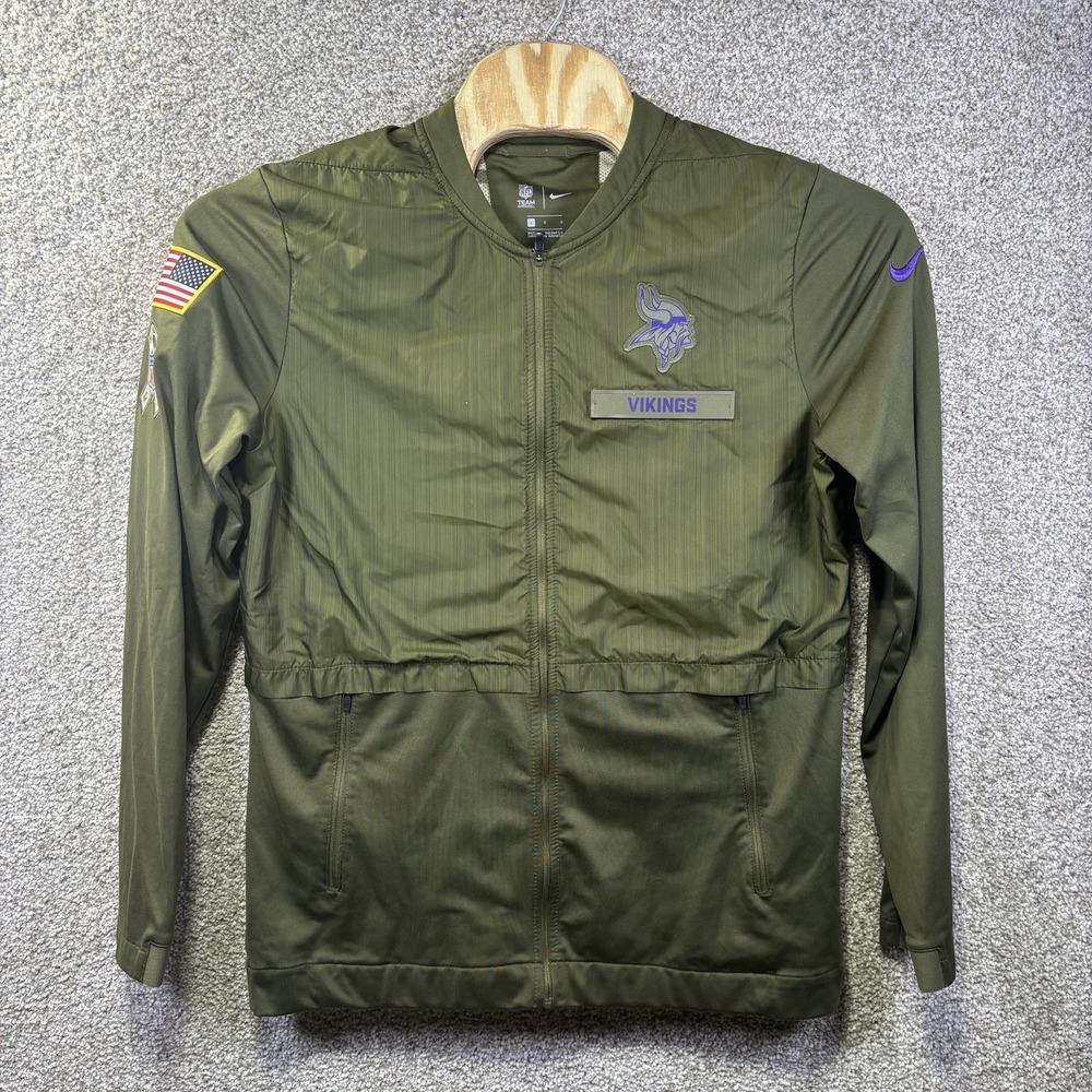 Nike NFL Minnesota Vikings Salute to Service Jacket Mens Large Olive AA9908-395